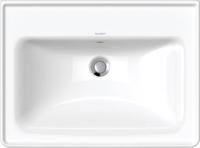 Wastafel Duravit D-Neo Met Rand Overloop Kraanvlak Zonder Kraangat 65 cm Hoogglans Wit Duravit - thumbnail