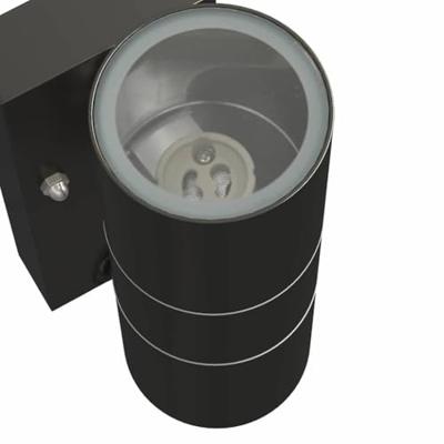 VidaXL Buiten wandlamp zwart 7 x 10 x 22 cm rvs en glas