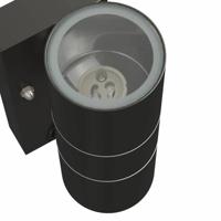 VidaXL Buiten wandlamp zwart 7 x 10 x 22 cm rvs en glas - thumbnail
