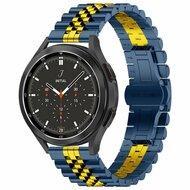 Stalen band - Donkerblauw met goud - Samsung Galaxy Watch Active 2 - thumbnail