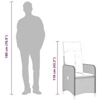 3-delige Bistroset met kussens poly rattan beige - thumbnail