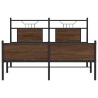 Bedframe zonder matras bewerkt hout bruin eikenkleur 140x200 cm - thumbnail
