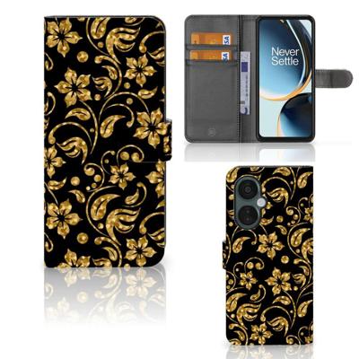 OnePlus Nord CE 3 Lite Hoesje Gouden Bloemen OnePlus Nord CE 3 Lite Hoesje Gouden Bloemen