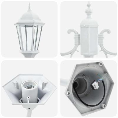 Tuin Lantaarnpaal Wit Aluminium en Glas