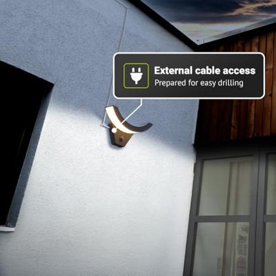 Leeds - LED Wandlamp met sensor - 10 watt 780 lumen - Bewegingssensor en schemerschakelaar - 3000K warm wit licht - Zwart - IP65 voor binnen en buiten
