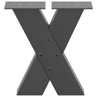 Salontafelpoten 2 st X-vormig 38x(42-43) cm staal antraciet - thumbnail