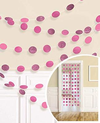 Hangdecoratie Fuchsia Glitter Cirkels