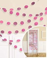 Hangdecoratie Fuchsia Glitter Cirkels - thumbnail