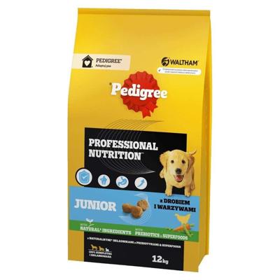 PEDIGREE Professional Nutrition Junior with poultry and vegetables, medium and large breeds - droog hondenvoer - 12 kg