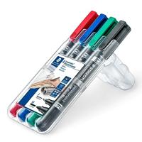 Staedtler Lumocolor duo 348 WP4 Permanent marker Rood, Blauw, Groen, Zwart Watervast: Ja - thumbnail