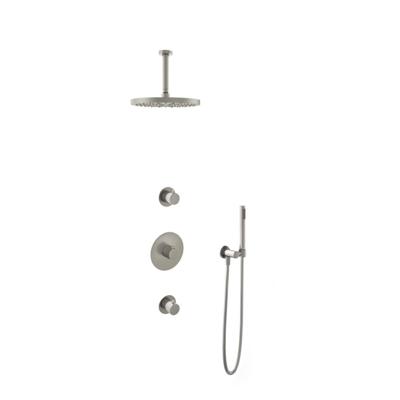 Hotbath Buddy - Inbouw Regendoucheset - 2 Stopkranen - Thermostatisch - Plafondbuis 15 cm - Hoofddouche 300 mm - Staafhanddouche - Waterbesparend - V02