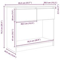 Wandtafel met lades 85,5x38,5x74,5 cm bruin eikenkleurig - thumbnail