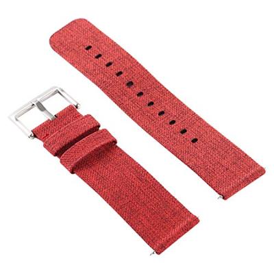 Canvas nylon bandje Fitbit Versa 1 / 2 & Lite - Rood - thumbnail
