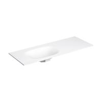 Clou Hammock Wastafelblad Enkele Waskom Links 130cm Aluite Mat Wit - thumbnail