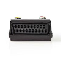 Schakelbare SCART-Adapter | SCART Male - SCART Female + S-Video Female + 3x RCA Female | Zwart - thumbnail