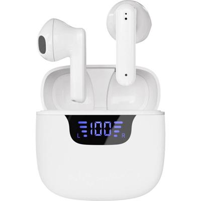 VIVANCO Bluetooth® 5.3 True Wireless Earphones, Digital-Display. In-ear hoofdtelefoon met oplaadcase (wit)
