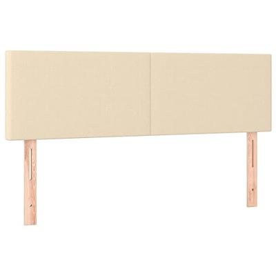 Boxspring met matras stof crèmekleurig 140x190 cm