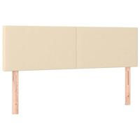 Boxspring met matras stof crèmekleurig 140x190 cm - thumbnail