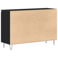 Dressoir met lade Zwart eiken 101.5 x 35 x 70 cm Bewerkt hout - thumbnail