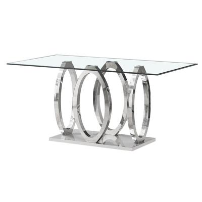 Eettafel Home ESPRIT Staal Gehard glas 160 x 90 x 76 cm