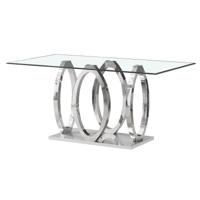 Eettafel Home ESPRIT Staal Gehard glas 160 x 90 x 76 cm - thumbnail