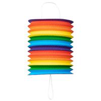 Globos Papieren lantaarn regenboog, 16cm - thumbnail