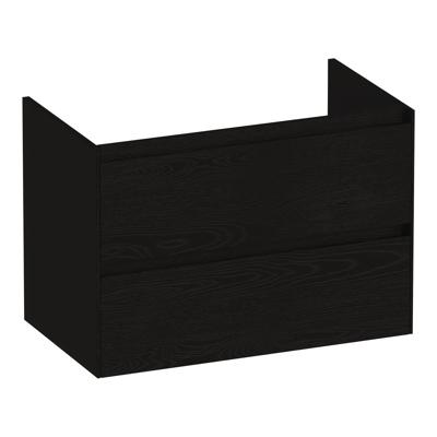 Brauer Inspire - Onderkast 80 cm - met 2 Softclose Lades Greeploos en 1 Sifon Uitsparing - Timber Black