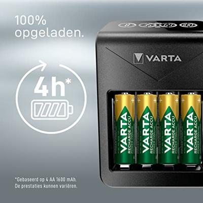 Varta LCD Pug Charger+ incl. 4 accu's 2100 mAh AA - thumbnail