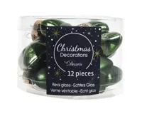 12 Glazen sterren 40 mm dennen groen KSD Decoris - Decoris - thumbnail