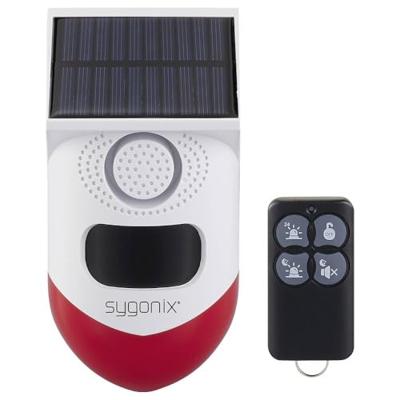 Sygonix Mini alarmsysteem Wit, Rood Met LED, Met bewegingsmelder, Met afstandsbediening, Op zonne-energie, Met WiFi 120 dB SY-6515320 Sygonix Mini alarmsysteem Wit, Rood Met LED, Met bewegingsmelder, Met afstandsbediening, Op zonne-energie, Met WiFi 120 dB SY-6515320