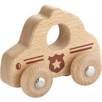 VIGA kleine houten politiewagen, politieauto, afm 9x7,5 cm, 1 stuk - thumbnail