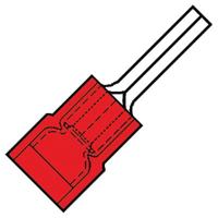Geïsoleerde Pensteker rood 12mm voor draad 0,5-1,5 mm2 100 stuks klemko 101430 - thumbnail