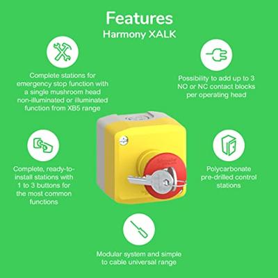 Harmony Drukknopkast noodstop rd t-t