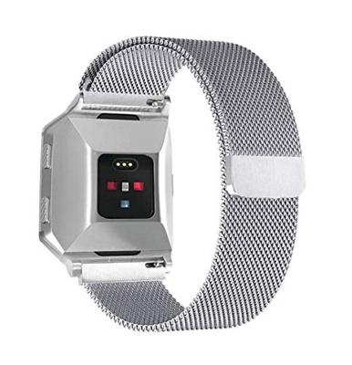 Fitbit Ionic Milanese bandje - Maat: Large - Zilver