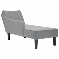 Chaise longue met rechterarmleuning stof lichtgrijs - thumbnail