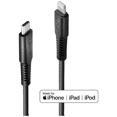 LINDY 31288 USB-kabel USB 2.0 Apple Lightning stekker, USB-C stekker 3.00 m Zwart