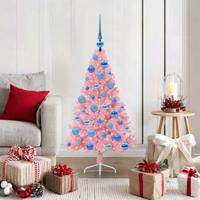 VidaXL Kunstmatig voorverlicht kerstboom met 150 led roze 120 cm pvc - thumbnail