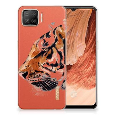 Smartphone hoesje OPPO A73 4G Watercolor Tiger