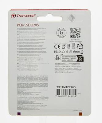 Transcend 220S NVMe/PCIe M.2 SSD 2280 harde schijf 1 TB M.2 NVMe PCIe 3.0 x4 Transcend 220S NVMe/PCIe M.2 SSD 2280 harde schijf 1 TB M.2 NVMe PCIe 3.0 x4