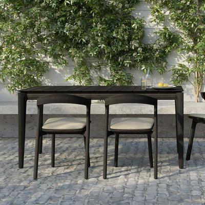 Ethnicraft Tuintafel 'Bok' Gevernist Teakhout, 162 x 80cm, kleur Zwart