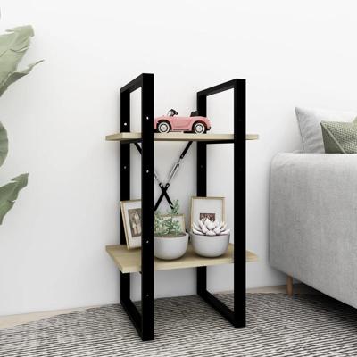 Boekenkast met 2 schappen 40x30x70 cm bewerkt hout sonoma eiken