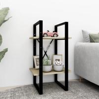 Boekenkast met 2 schappen 40x30x70 cm bewerkt hout sonoma eiken - thumbnail