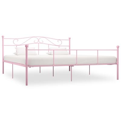 vidaXL Bedframe metaal roze 180x200 cm vidaXL Bedframe metaal roze 180x200 cm