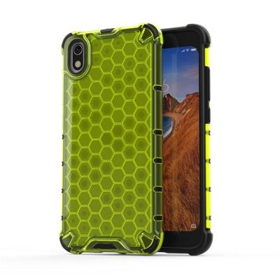 Voor Xiaomi Redmi 7A honingraat shock proof PC + TPU beschermhoes (groen)