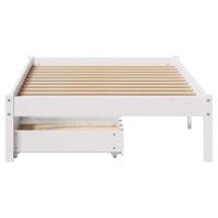Bedframe zonder matras massief grenenhout wit 90x200 cm - thumbnail