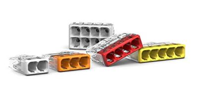 WAGO 2273-204-1 2273 Lasklem Flexibel: - Massief: 0.5-2.5 mm² Aantal polen: 4 1 stuk(s) Transparant, Rood