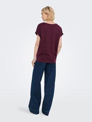 Only Onlmoster Glitter S/s Top Noos Jrs T-shirt Korte Mouw Chocolate Truffle Lurex
