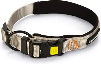 Beeztees Parinca Premium - Hondenhalsband - Nylon - Lichtgrijs - 45- 50 cm x 25 mm