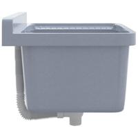 VidaXL Wasbak wandgemonteerd 50x35x24 cm hars grijs - thumbnail