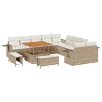 Tuinbankenset 13 pcs Beige poly rattan - thumbnail